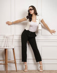 Women Pleated Mid Rise Trousers