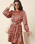 CINK Coral Print Shirt Dress