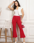 Pink Women Mid Rise Parallel Trousers