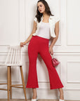 Pink Women Mid Rise Parallel Trousers