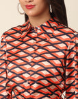 CINK Coral Print Shirt Dress