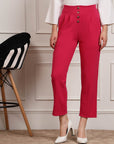 Women Pleated Mid Rise Trousers