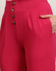 Women Pleated Mid Rise Trousers