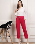 Women Pleated Mid Rise Trousers