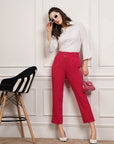 Women Pleated Mid Rise Trousers