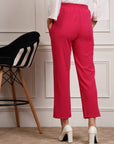 Women Pleated Mid Rise Trousers