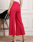 Red Women Mid Rise Parallel Trousers