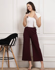 Women MId Rise Parallel Trousers