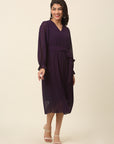 CINK Purple A-Line Midi Dress