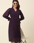 CINK Purple A-Line Midi Dress