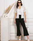 Olive Green Women Mid Rise Parallel Trousers