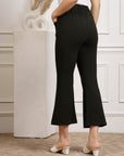 Olive Green Women Mid Rise Parallel Trousers
