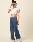 Women Blue Mid-Rise Stretchable Cotton Jeans