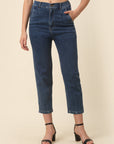 Women Stylish Blue High-Rise Regular Fit Cropped Stretchable Jeans