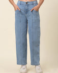 Women Blue Light Shade Stretchable Jeans