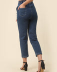 Women Stylish Blue High-Rise Regular Fit Cropped Stretchable Jeans