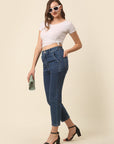 Women Stylish Blue High-Rise Regular Fit Cropped Stretchable Jeans