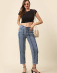 Cink Women Blue Frayed Stretchable Jeans