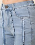 Cink Women Blue Frayed Stretchable Jeans
