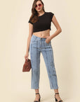 Cink Women Blue Frayed Stretchable Jeans