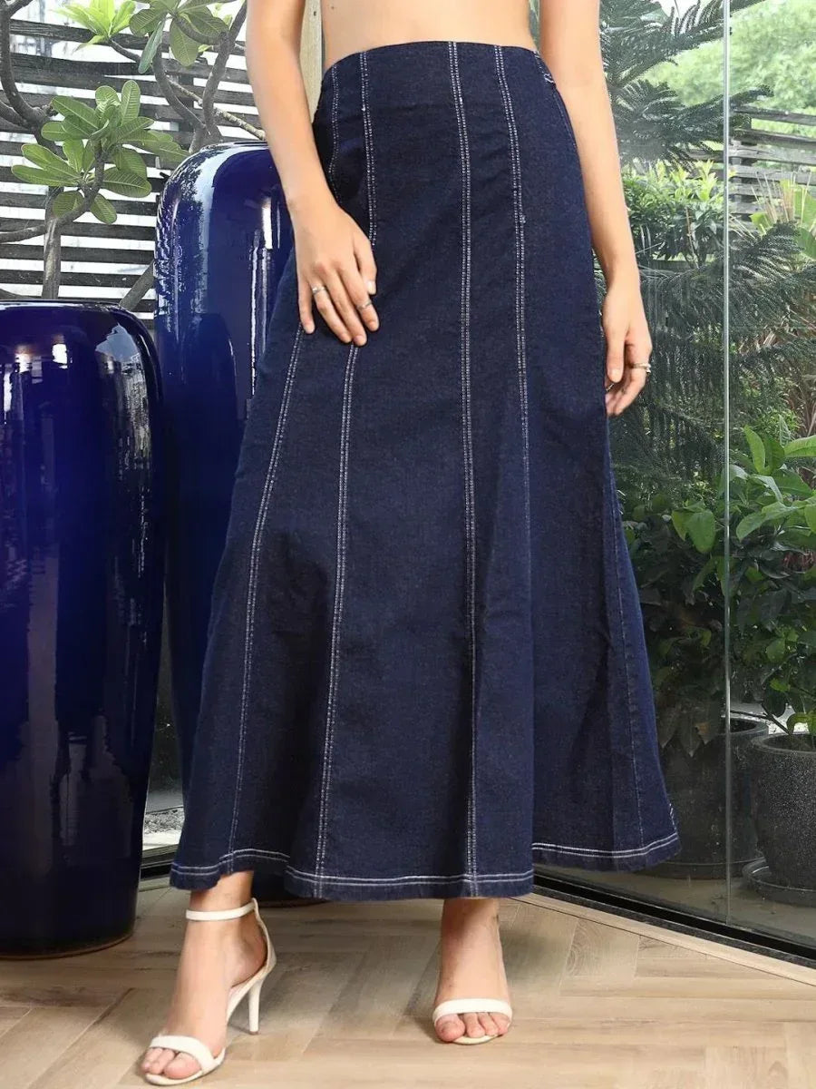 A-Line Maxi Skirt blue - CINK