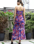 Printed Shoulder Strap Neck Top With Skirt Co-Ord Set multi