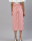 CINK Women Peach-coloured  Orange Polka Dots A-Line Midi Skirt