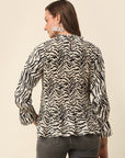 Animal Printed Bell Sleeve Top