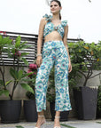Printed Top With Trousers Co-Ord Set blue
