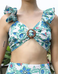 Printed Top With Trousers Co-Ord Set blue
