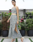 Shoulder Strap Printed Top With Palazzo Co-Ord Set multi