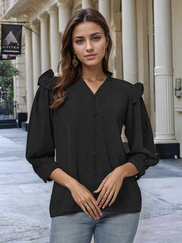Black Solid  Regular top