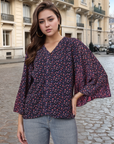 Blue Floral Printed Top