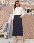 Women Denim Midi Skirt