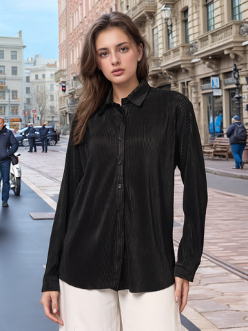 Women Spread Collar Relaxed Fit Casual Shirt