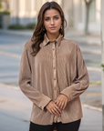 Women Spread Collar Casual Shirt