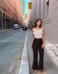 Black Solid Pleated Trousers