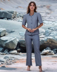 Blue Solid Shirt With Trouser Co-Ords Set