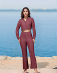 Rust Solid Top With Trouser Co-Ords Set