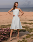 Grey Solid fit & flare Shoulder Straps Dress