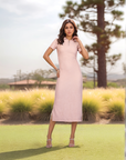 Shirt Collar Solid fit & flare Dress