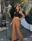 Brown Solid Regular Fit Trouser