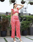 Printed Top With Trousers Co-Ord Set pink