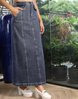A-Line Maxi Skirt blue