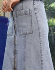 A-Line Mid Rise Maxi Skirts light-blue