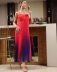 Shoulder Straps Sleeveless Maxi Dress pink