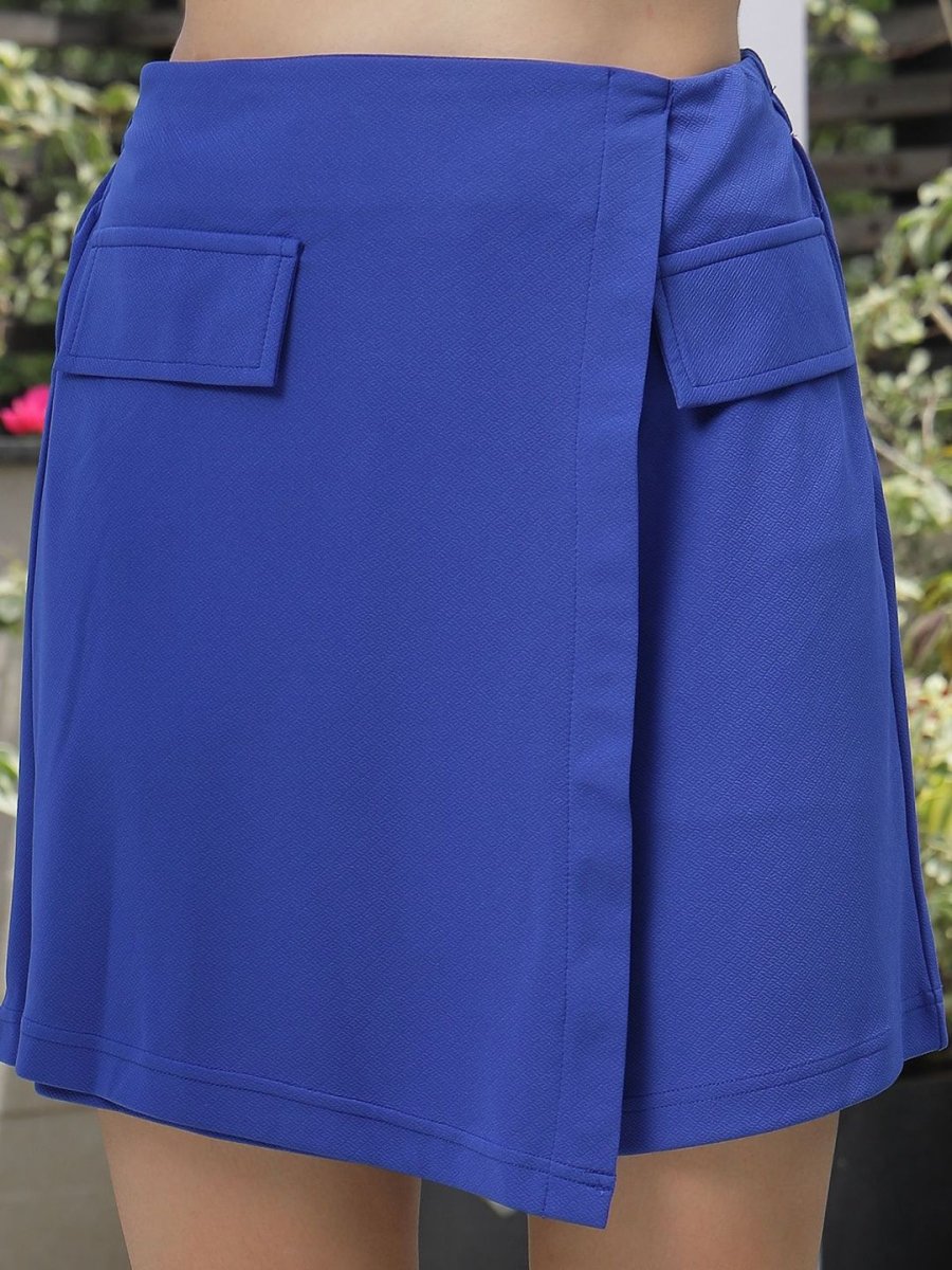 Solid Straight Mini Skorts blue