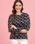 Geometric Printed Bell Sleeves Top