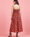Floral Printed Shoulder Straps Maxi Dress