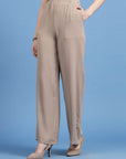 Women Mid-Rise Parallel Trousers